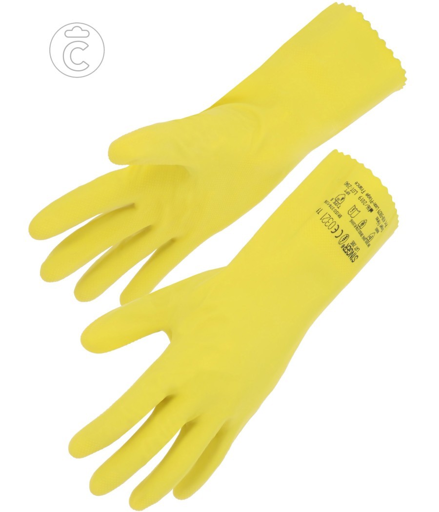 GANT LATEX JAUNE FLOQUE T7A10