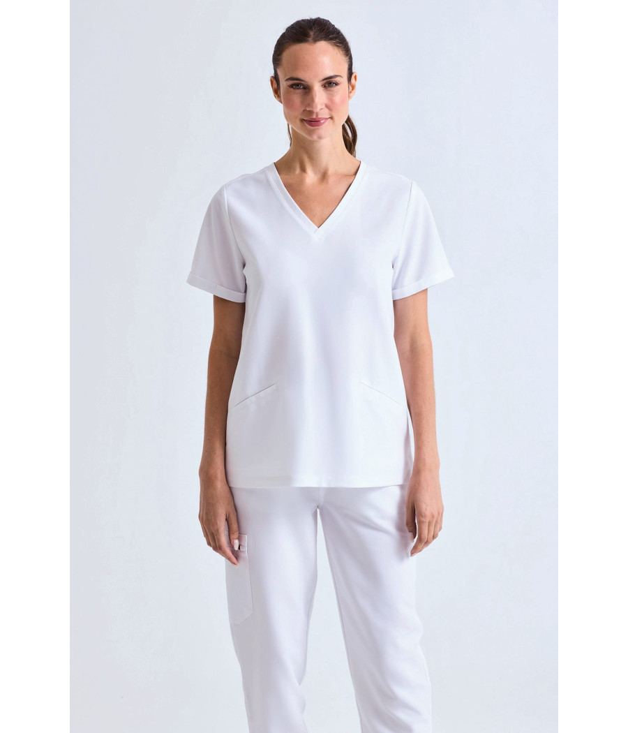 Tunique stretch manches courtes femme