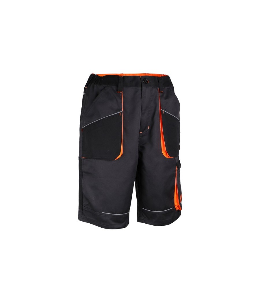 SHORT POLY/COT GRIS/ORGE S-4XL