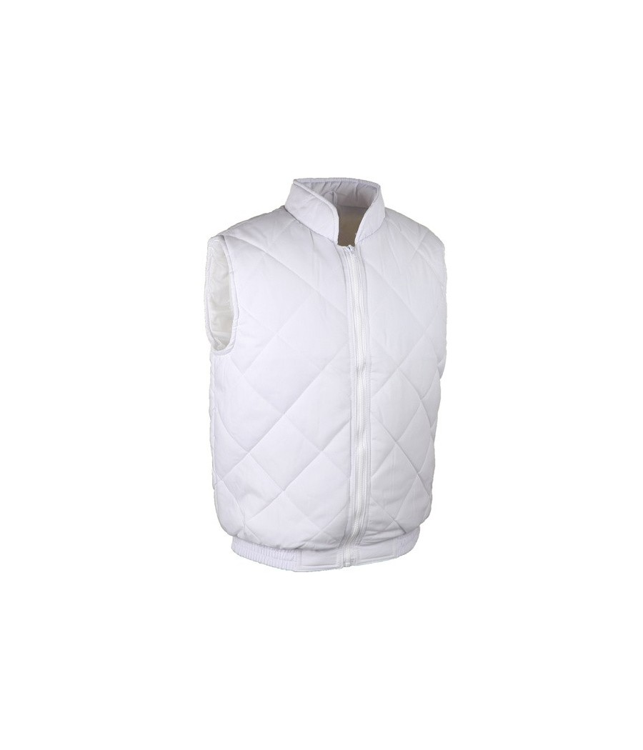 GILET POLY/COTON BLANC S A XXL
