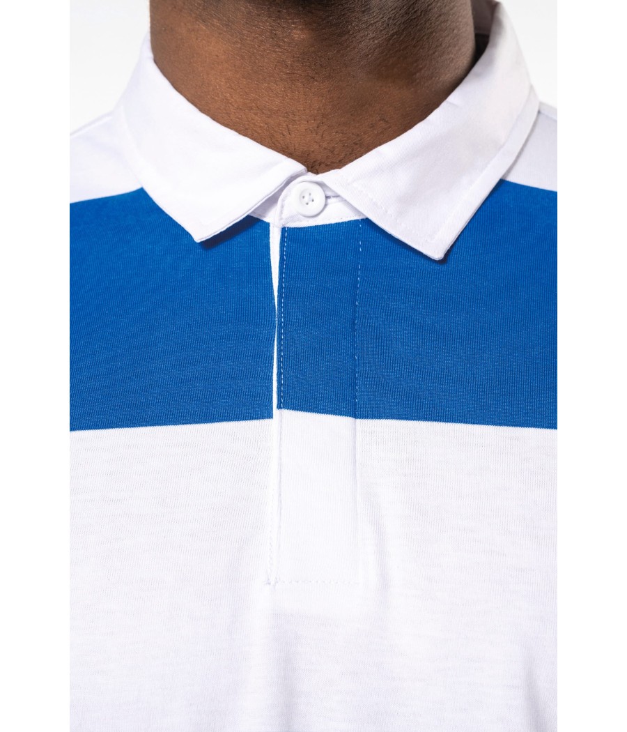 Polo rugby rayé manches longues unisexe