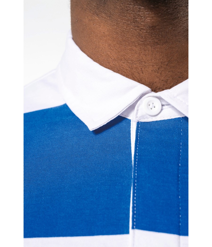 Polo rugby rayé manches longues unisexe