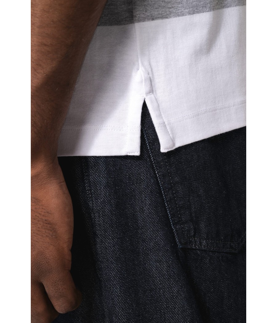 Polo rugby rayé manches courtes unisexe