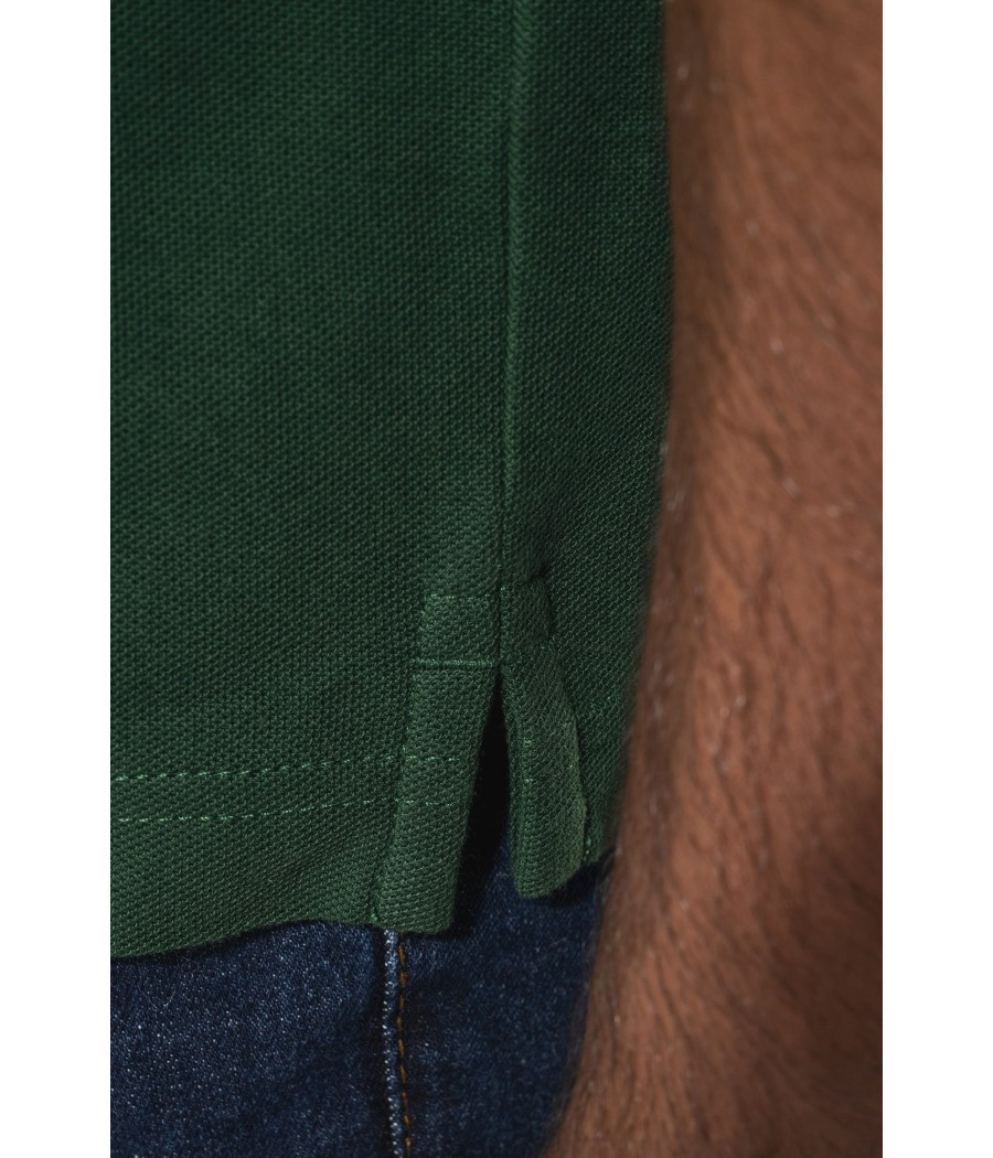 Polo homme manches courtes à liserés contrastés