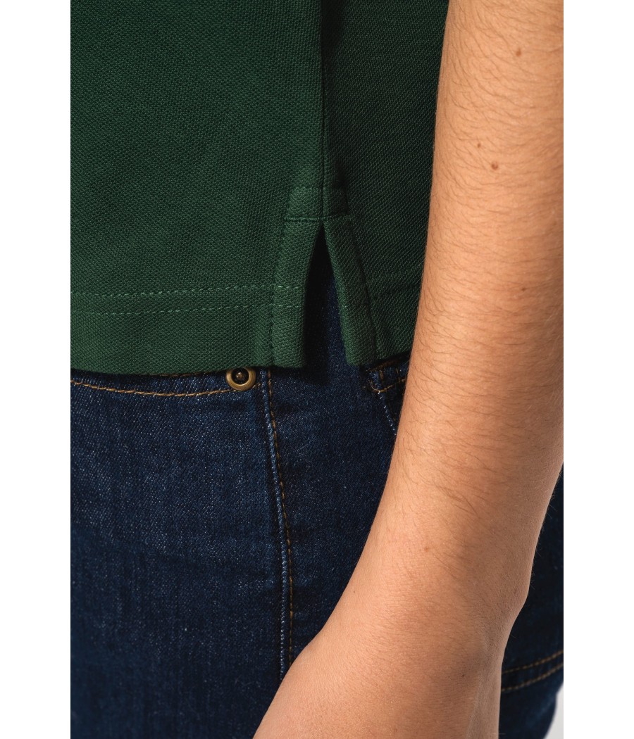 Polo femme manches courtes à liserés contrastés