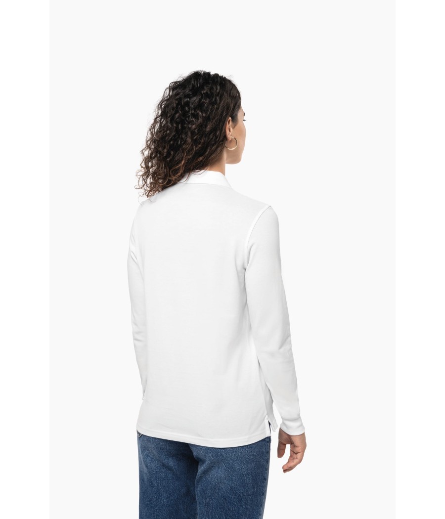 Polo piqué manches longues Bio180 femme