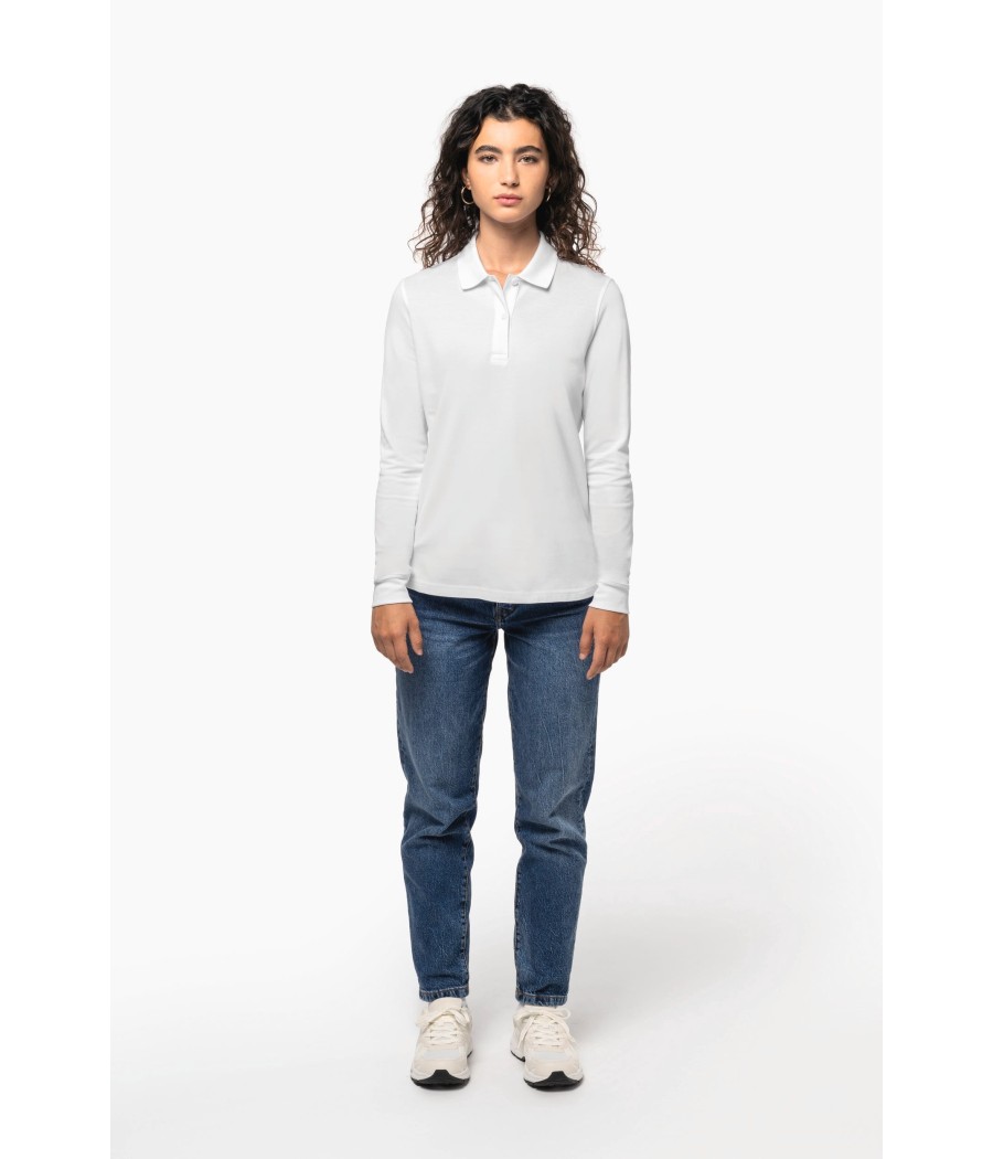 Polo piqué manches longues Bio180 femme