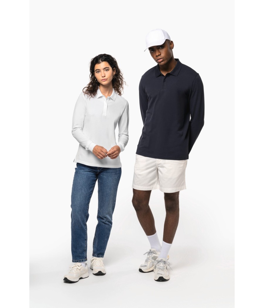 Polo piqué manches longues Bio180 femme