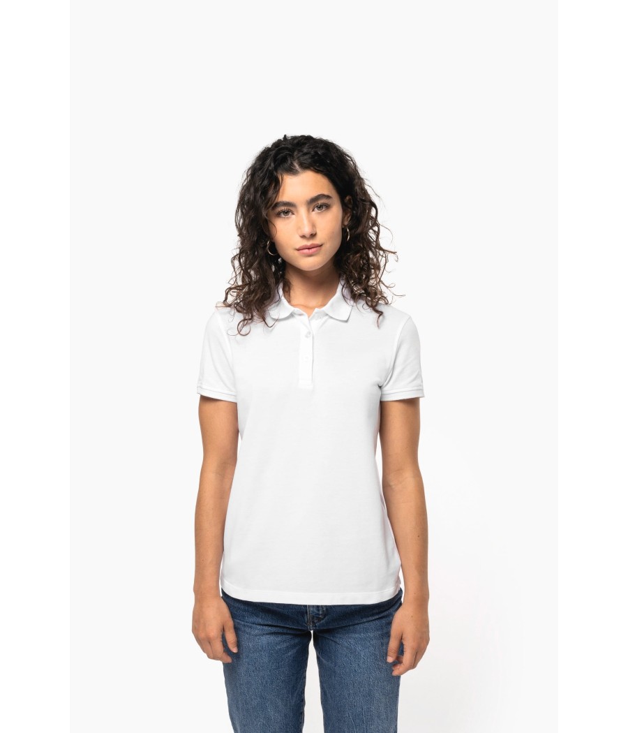 Polo piqué manches courtes femme