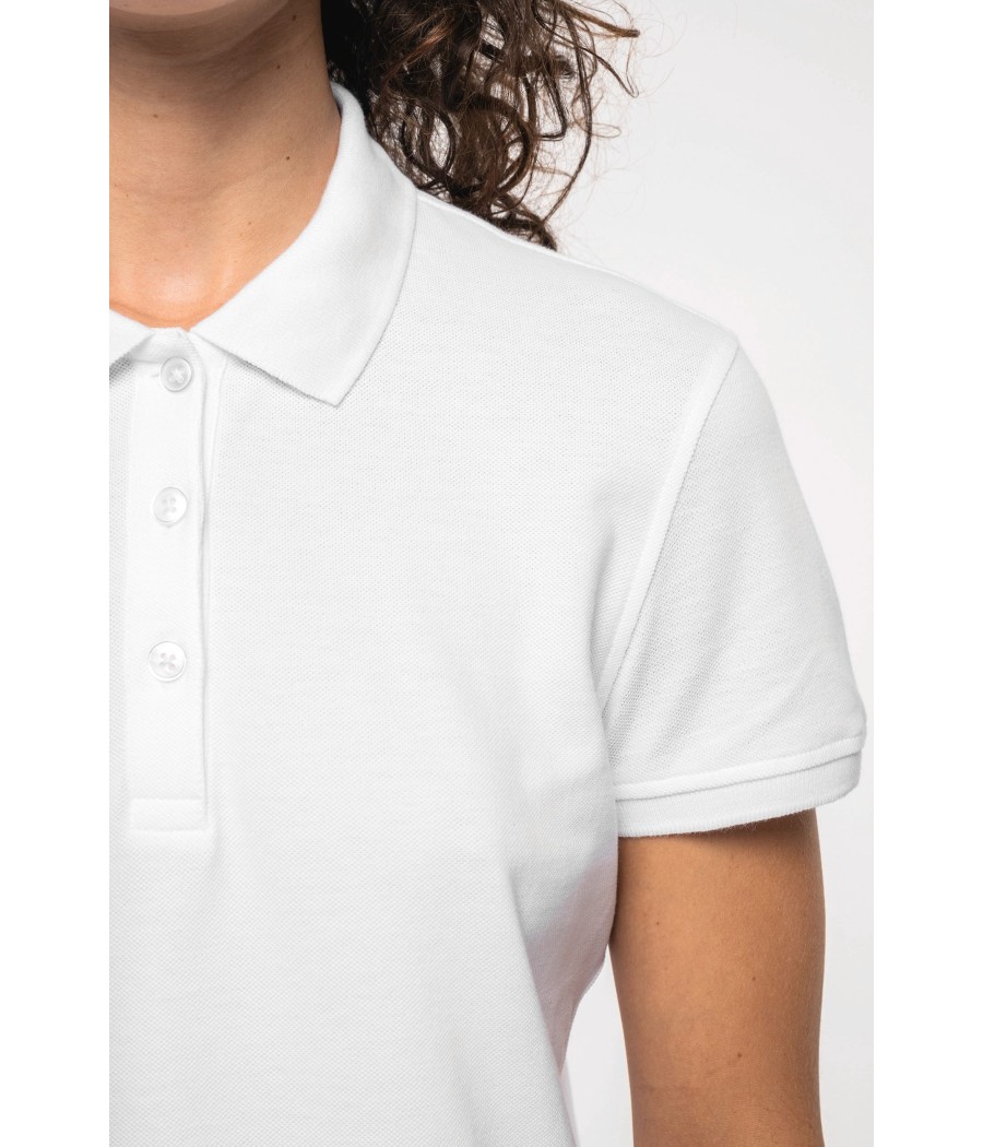 Polo piqué manches courtes femme