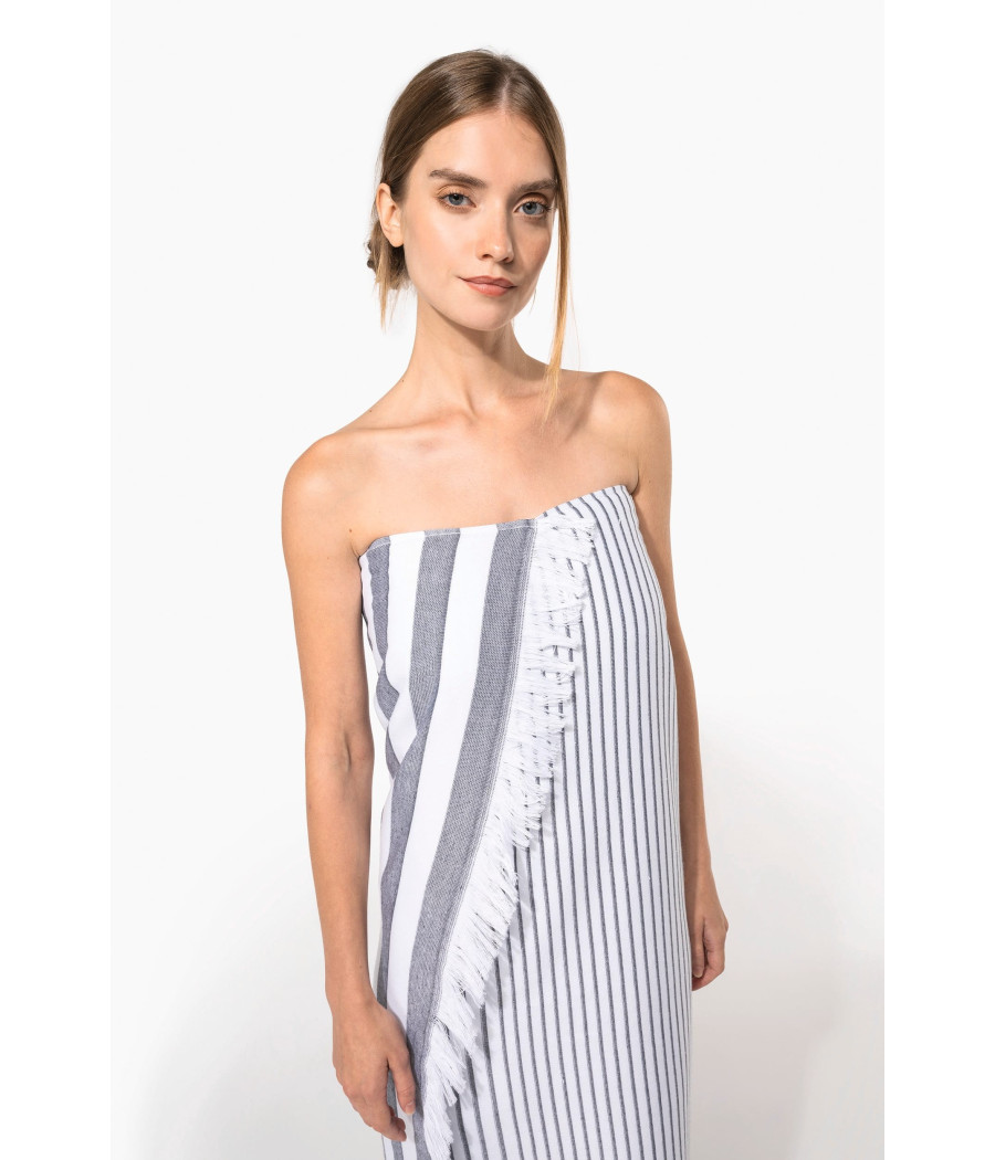 Fouta rayée avec franges