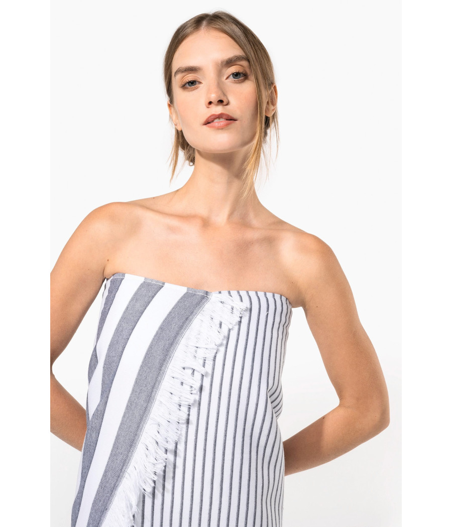 Fouta rayée avec franges