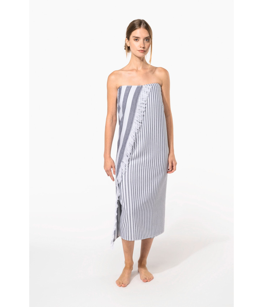 Fouta rayée avec franges