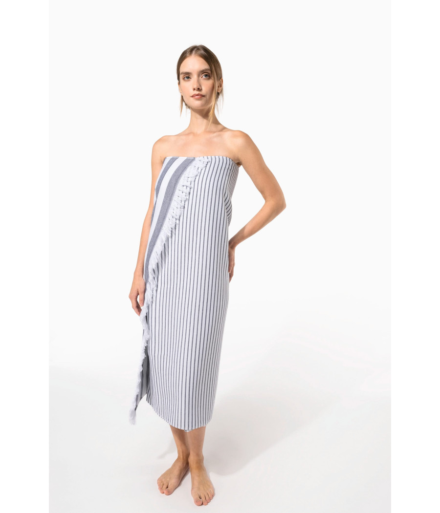 Fouta rayée avec franges