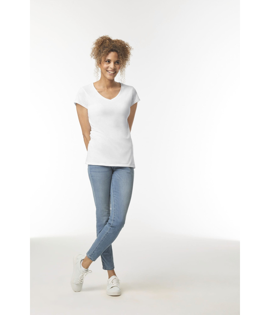 T-shirt femme col v Softstyle