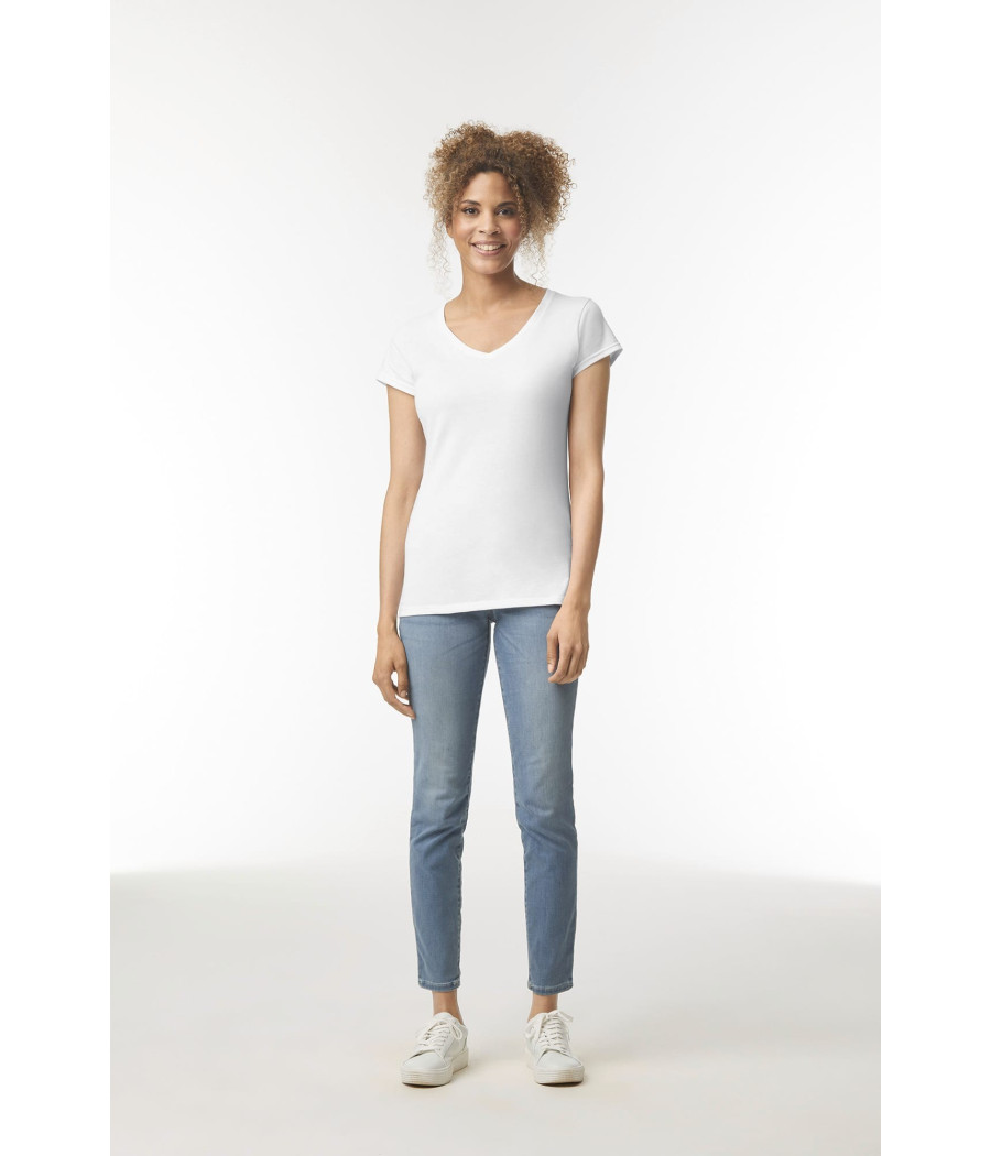 T-shirt femme col v Softstyle