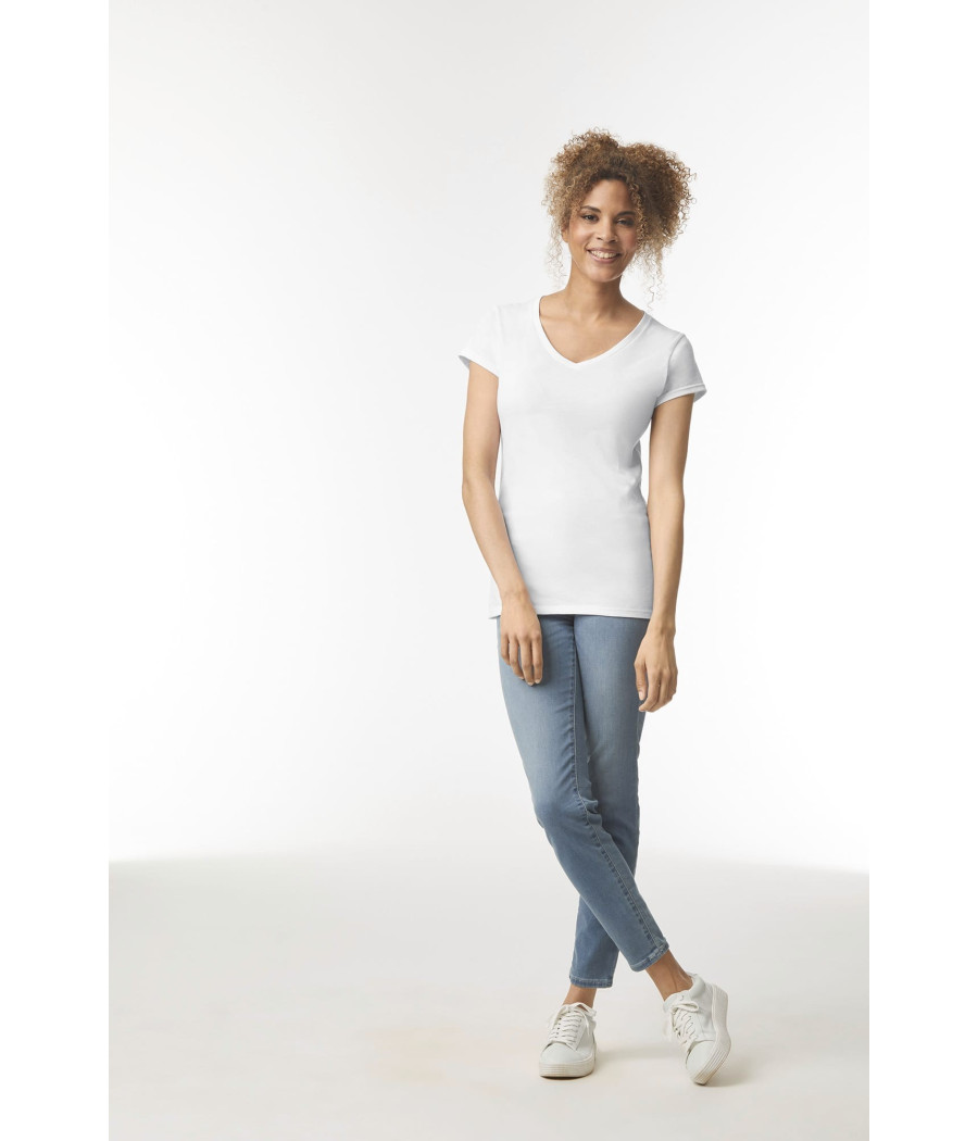 T-shirt femme col v Softstyle