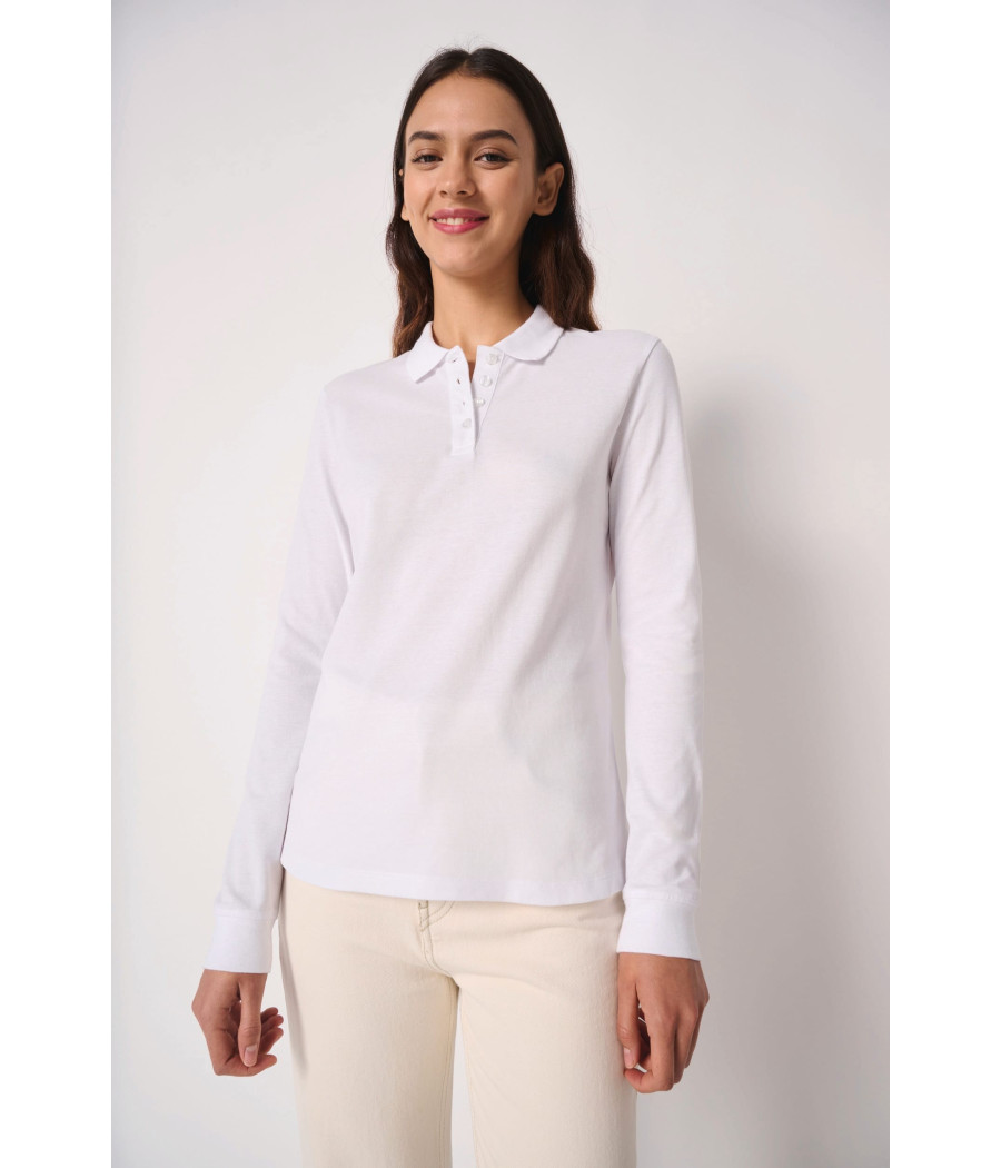 Polo piqué LSL femme