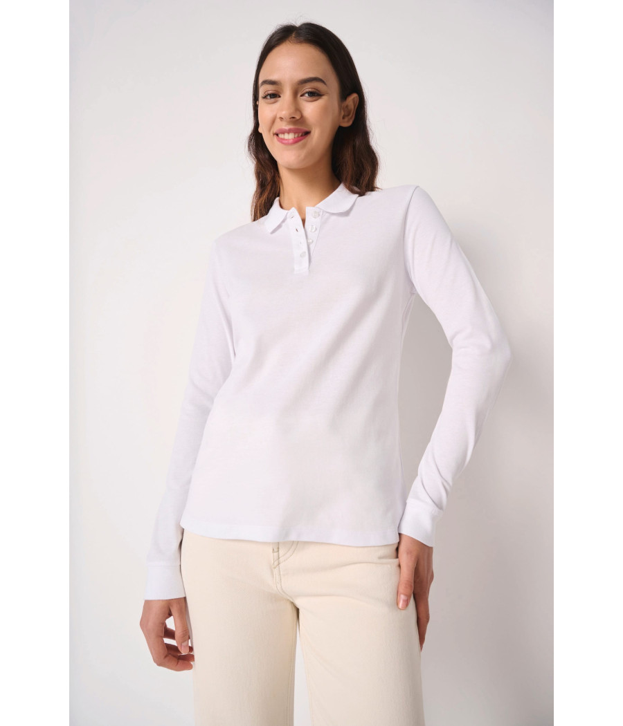Polo piqué LSL femme