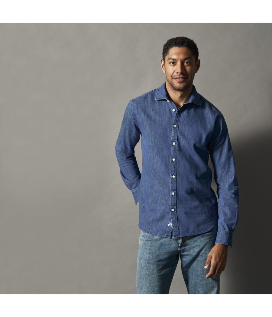 CHEMISE DENIM SLIM FIT HOMME - CERTIFIÉ GOTS