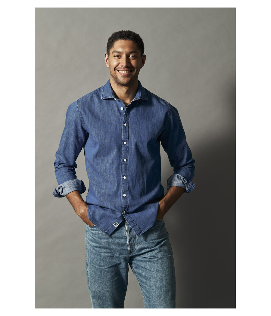 CHEMISE DENIM SLIM FIT HOMME - CERTIFIÉ GOTS