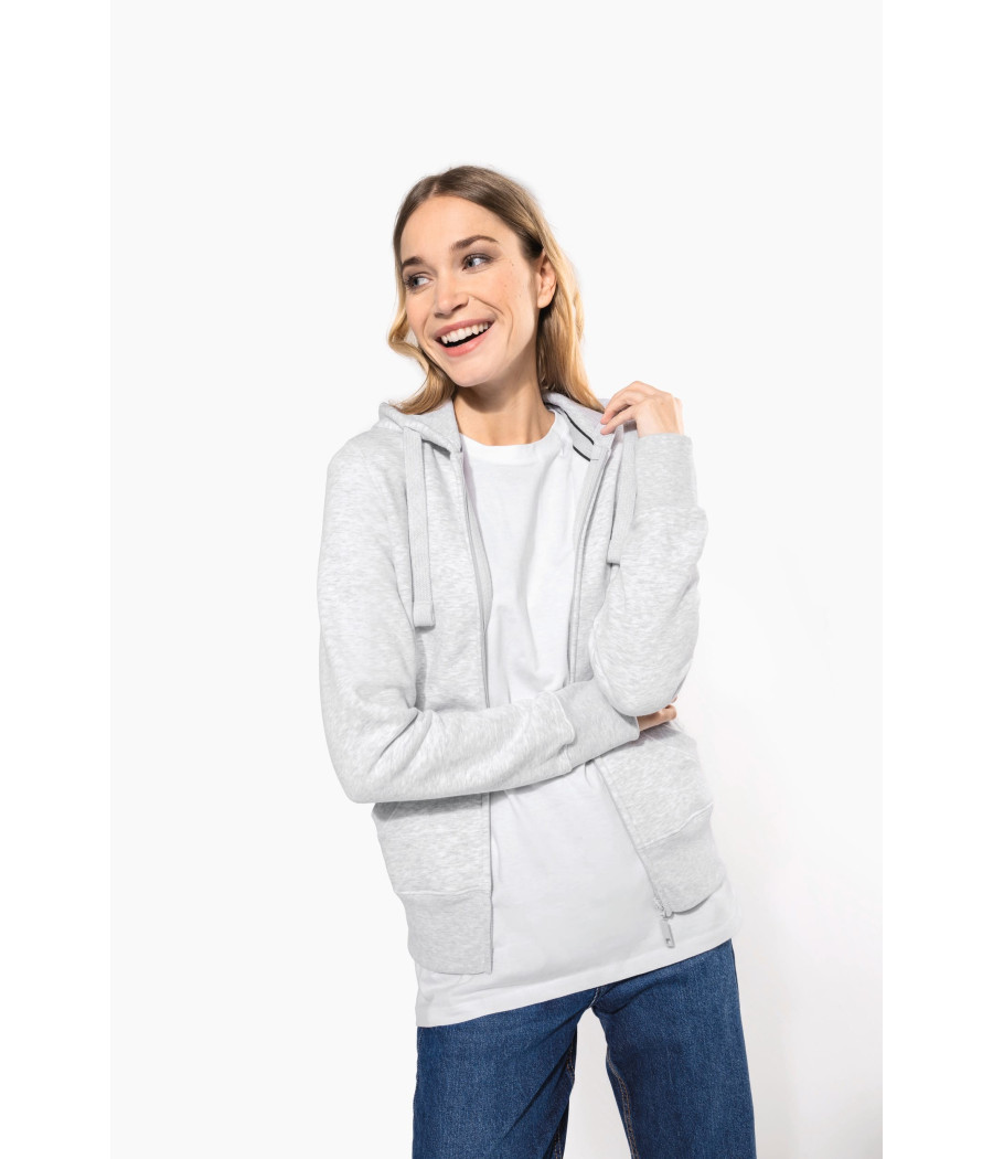 Sweat-shirt zippé capuche femme