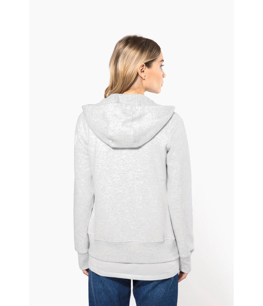 Sweat-shirt zippé capuche femme