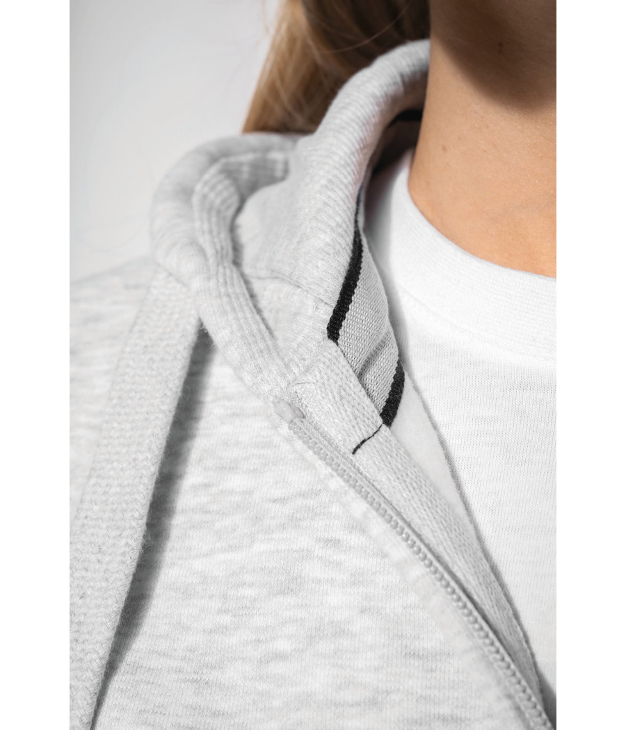 Sweat-shirt zippé capuche femme