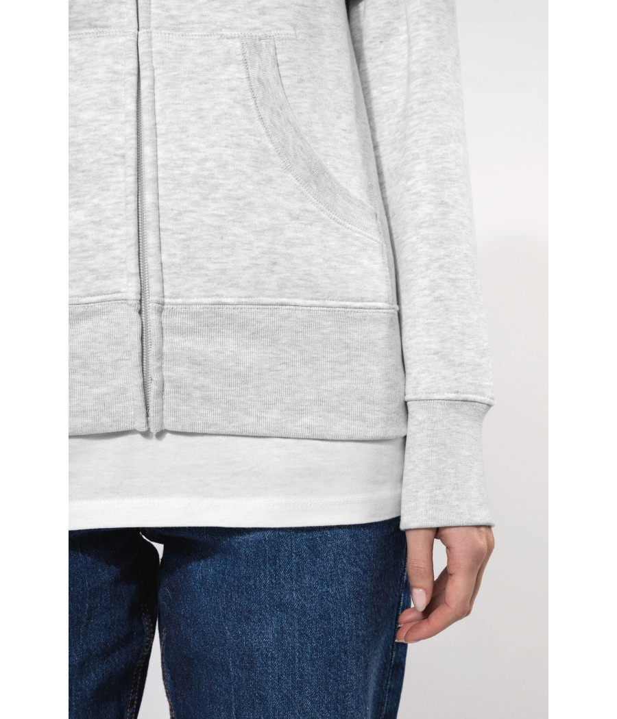 Sweat-shirt zippé capuche femme
