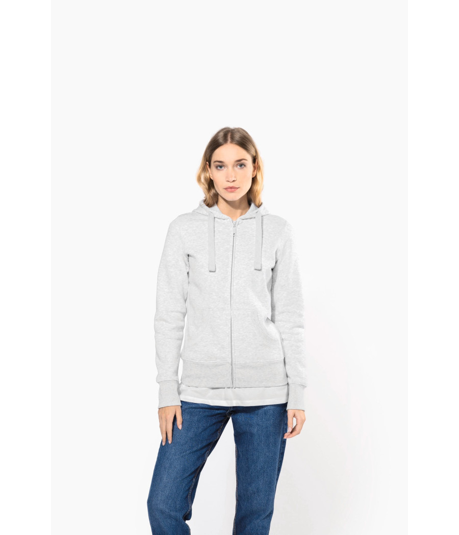 Sweat-shirt zippé capuche femme