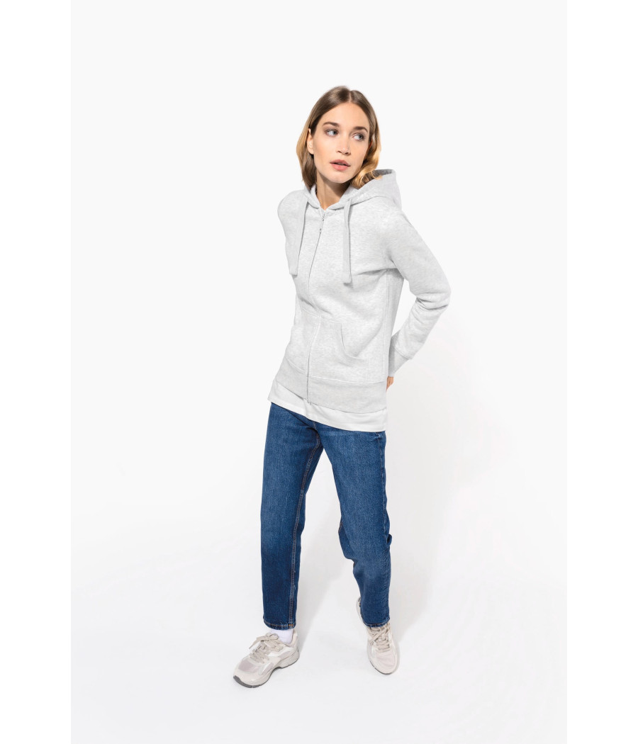 Sweat-shirt zippé capuche femme