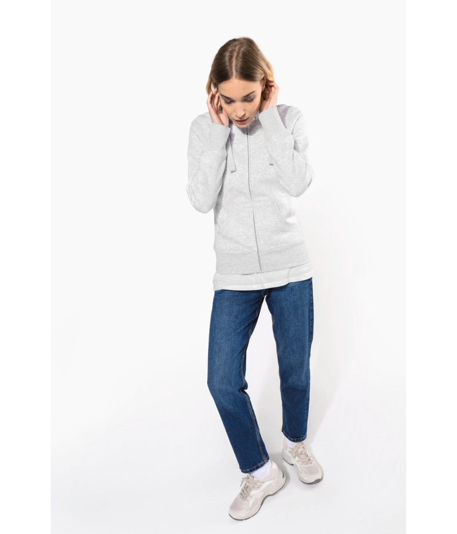 Sweat-shirt zippé capuche femme