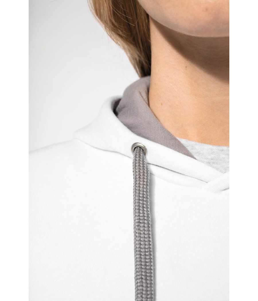 Sweat-shirt capuche contrastée femme
