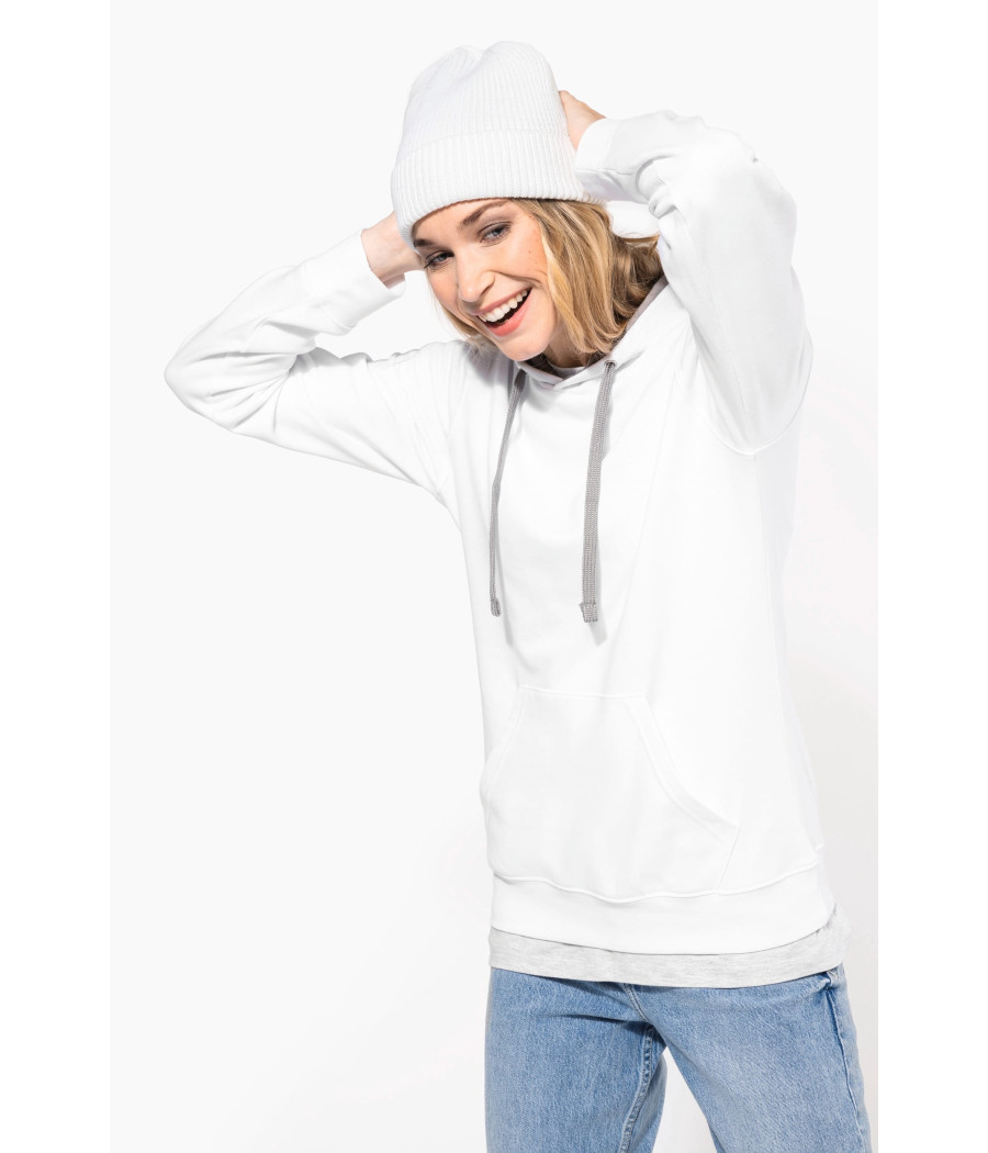 Sweat-shirt capuche contrastée femme
