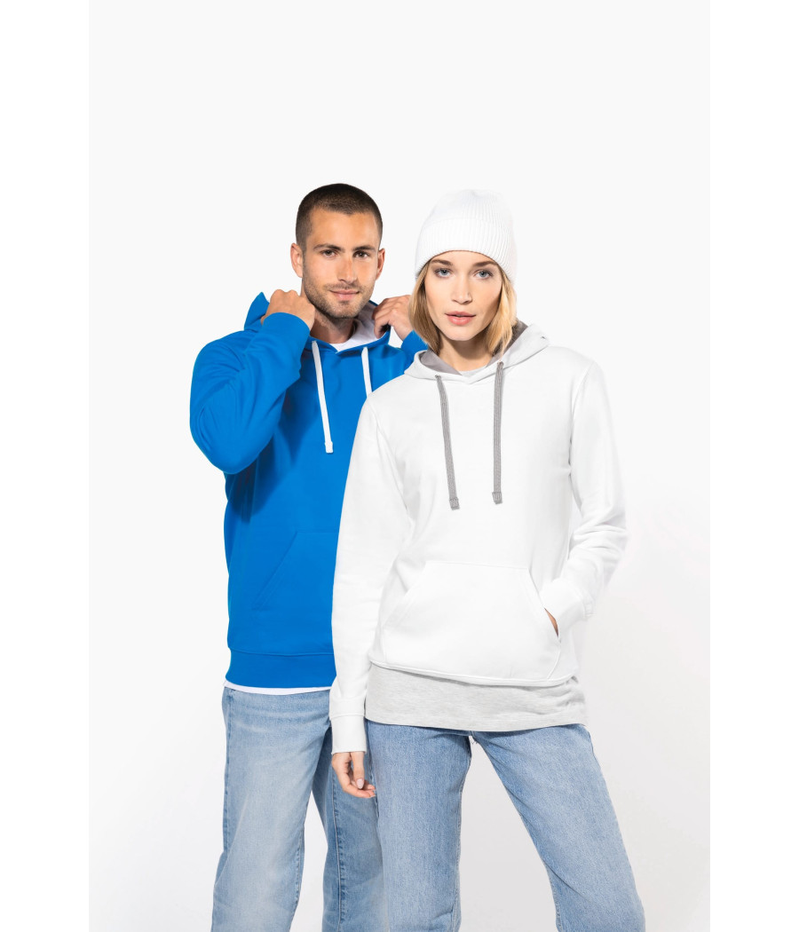 Sweat-shirt capuche contrastée femme