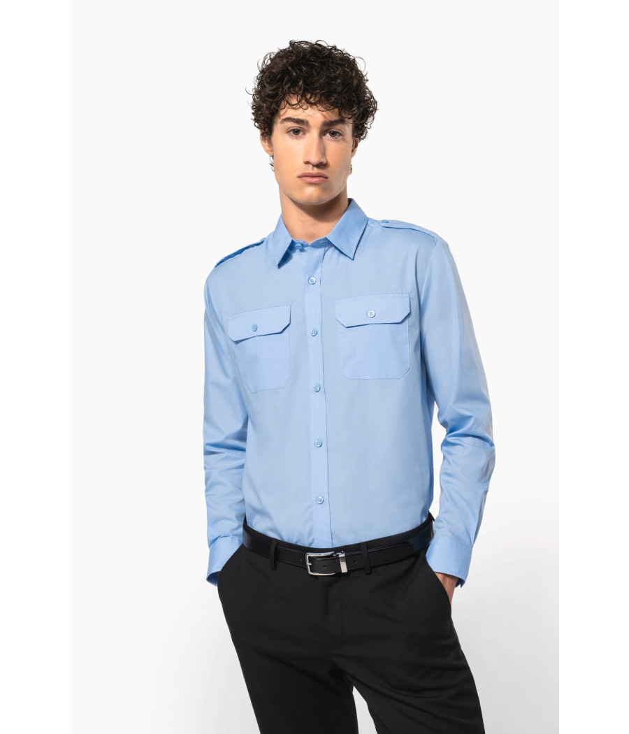 Chemise pilote manches longues homme