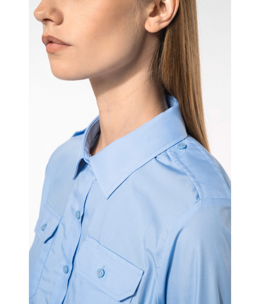 Chemise pilote manches longues femme
