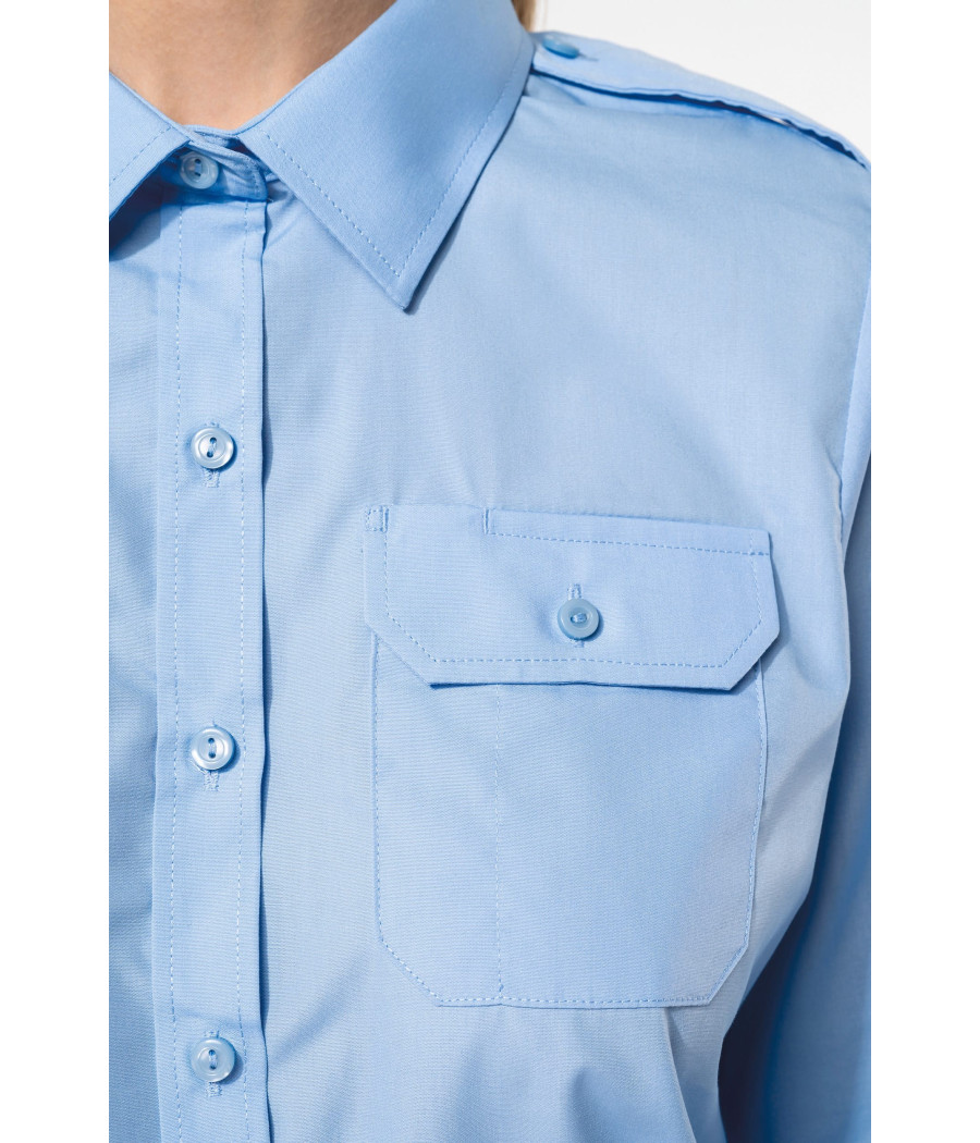 Chemise pilote manches longues femme