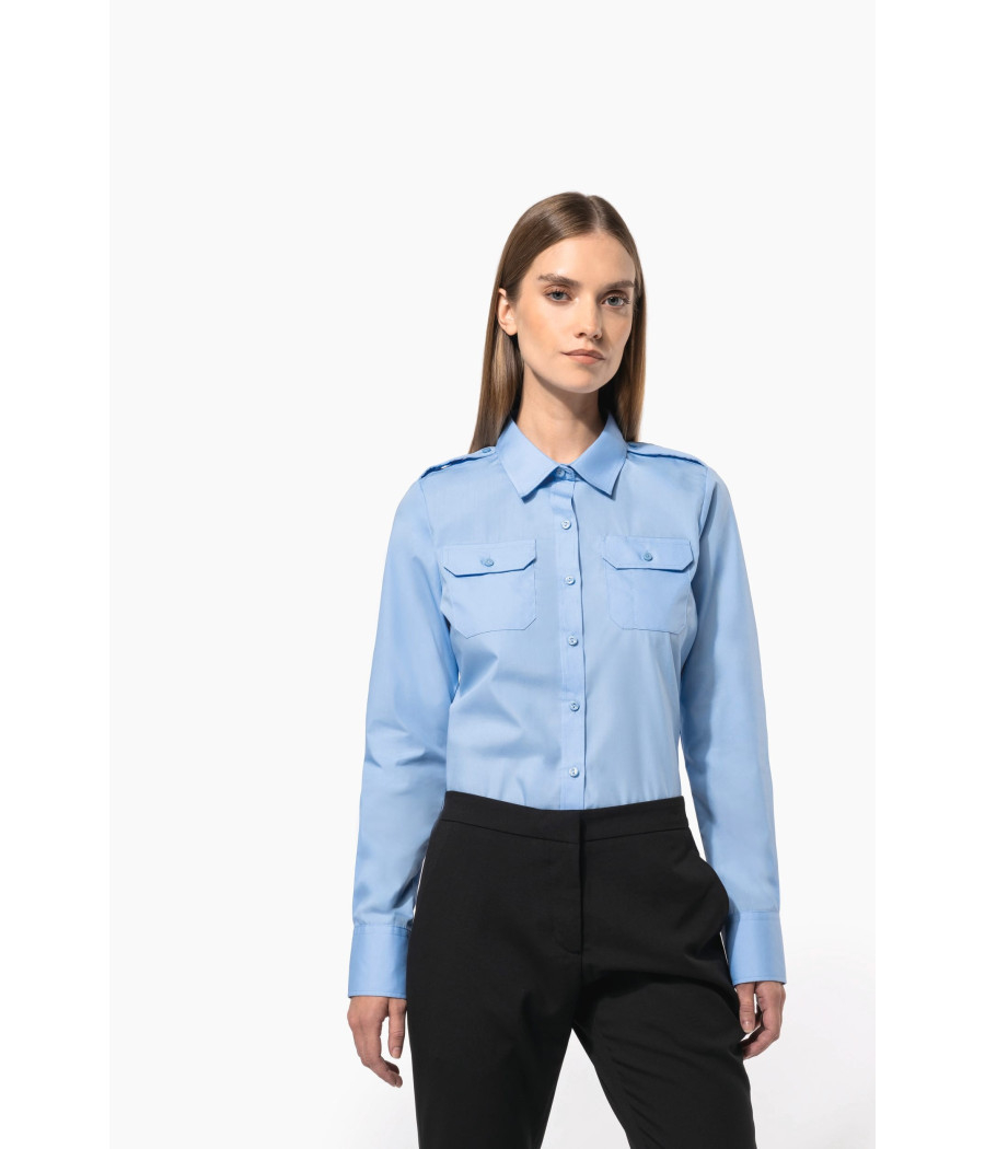Chemise pilote manches longues femme