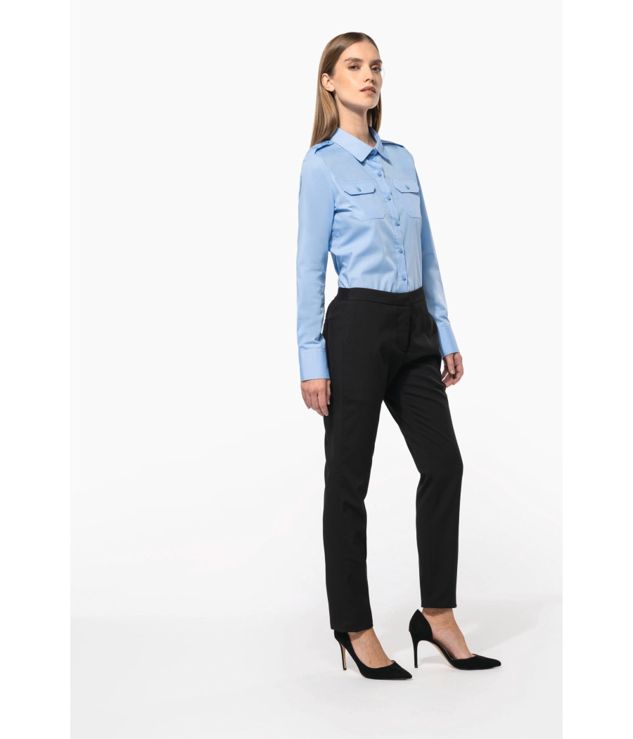 Chemise pilote manches longues femme