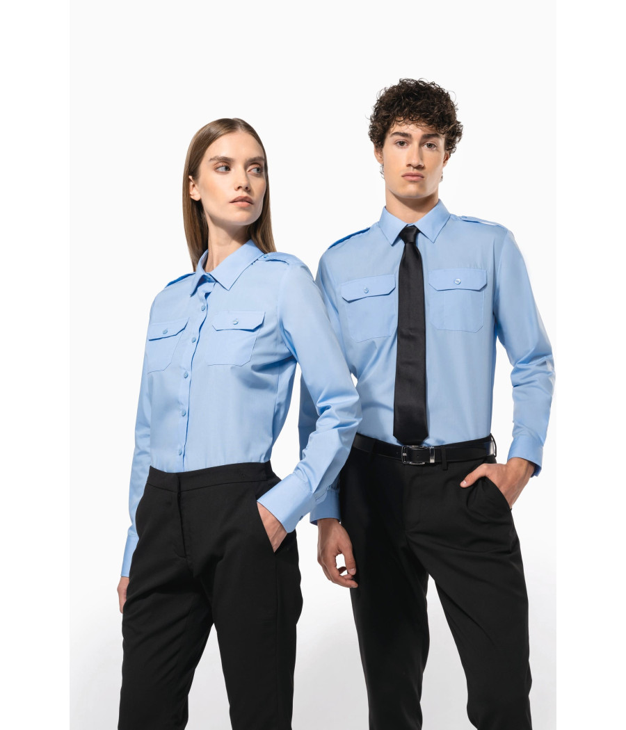 Chemise pilote manches longues femme