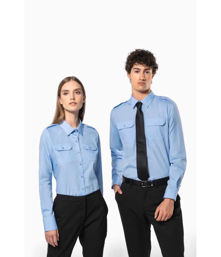 Chemise pilote manches longues femme