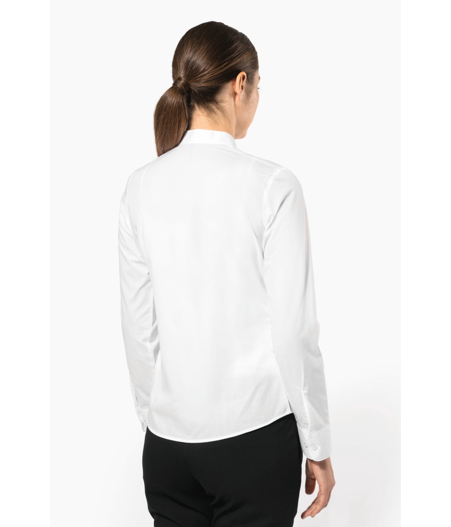 Chemise col mao manches longues femme