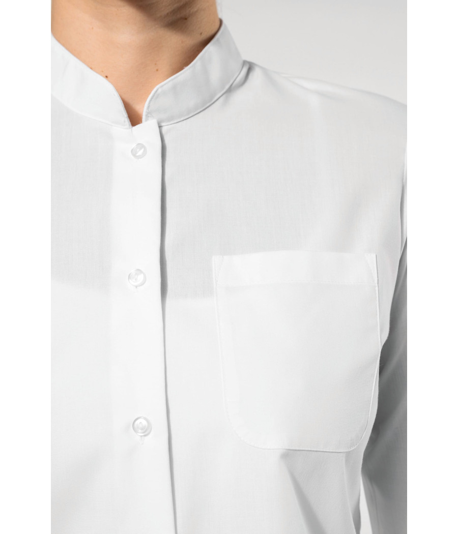 Chemise col mao manches longues femme