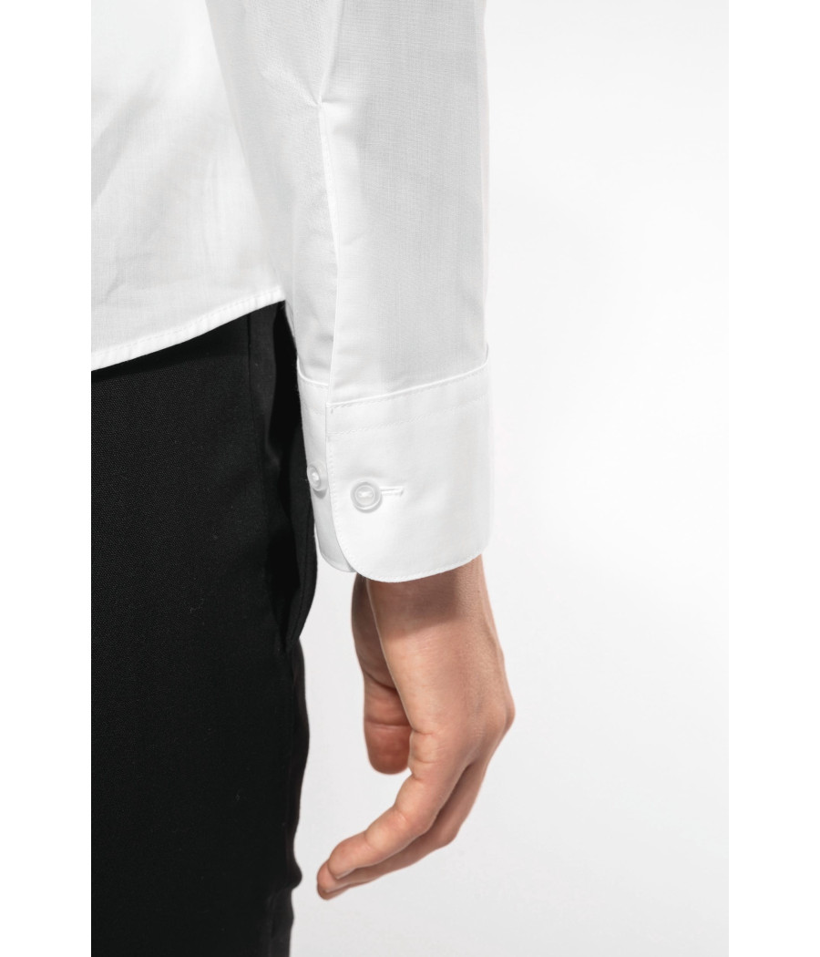 Chemise col mao manches longues femme