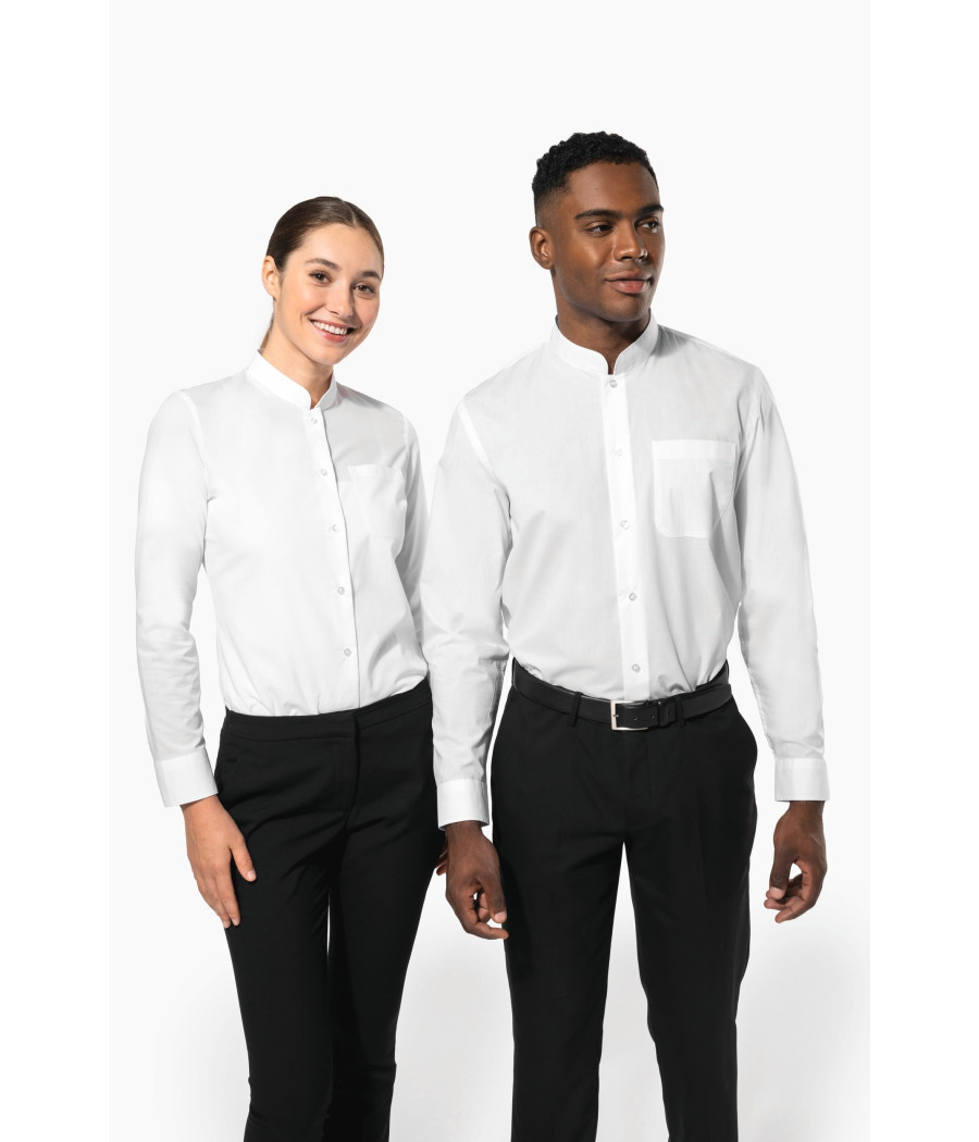 Chemise col mao manches longues femme