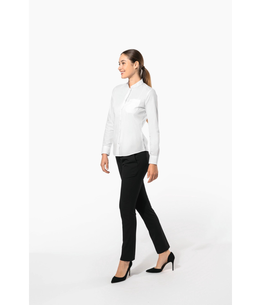 Chemise col mao manches longues femme