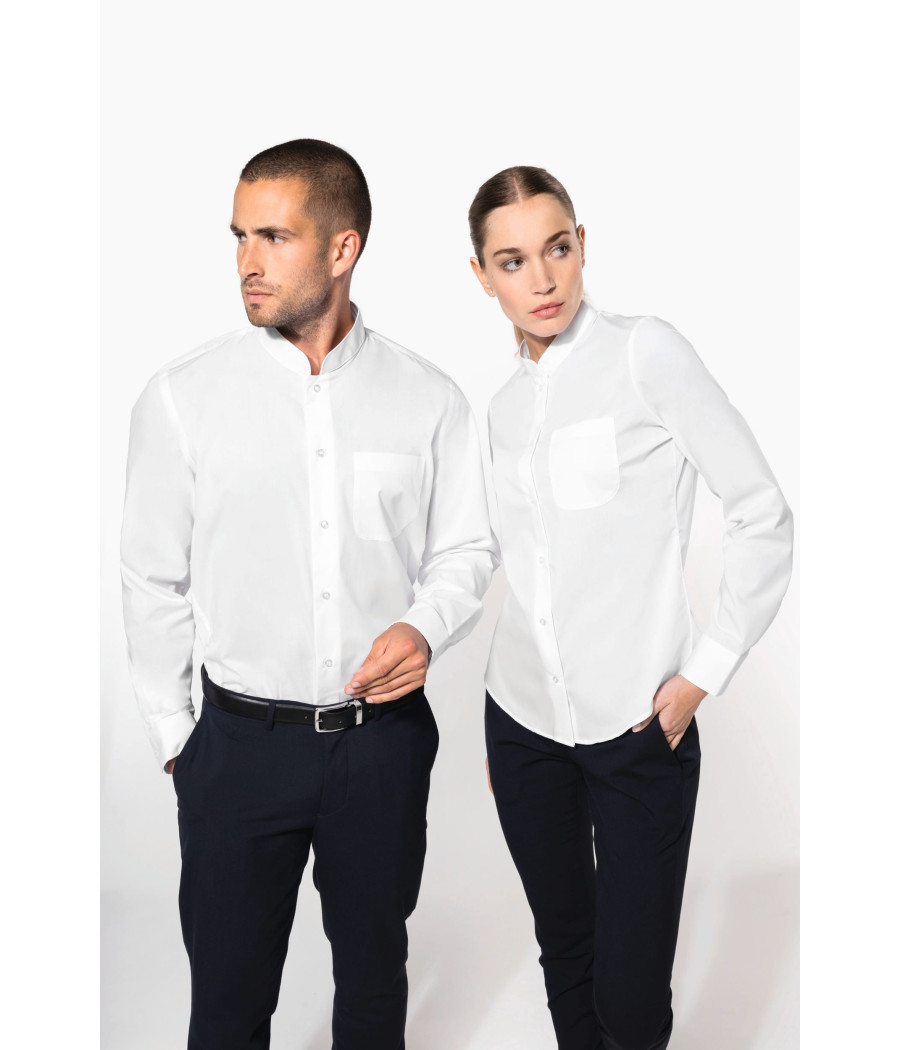 Chemise col mao manches longues femme