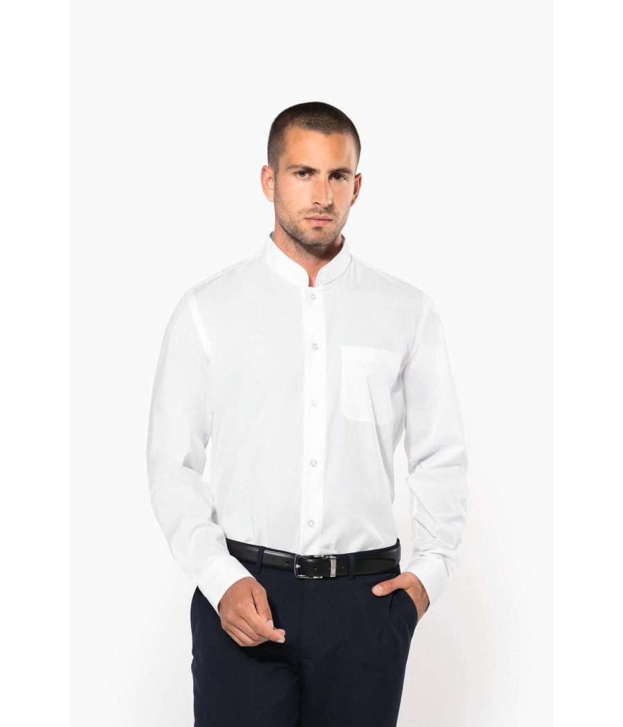 Chemise col mao manches longues