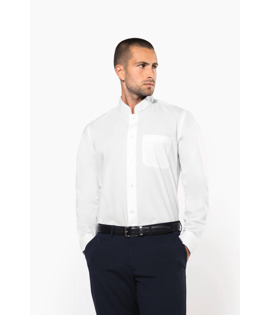 Chemise col mao manches longues